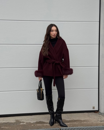 Mariah |  Burgundy Wrap Coat