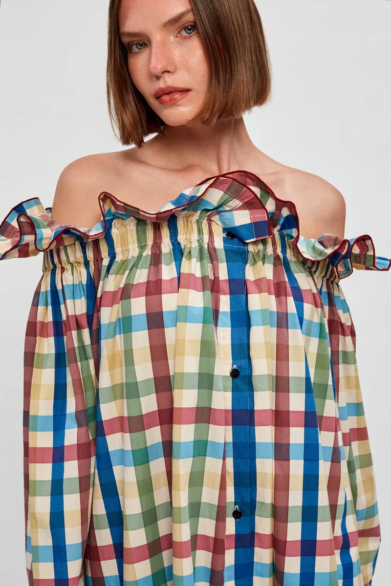 Sofia | Off-Shoulder Ruffle Maxi Dress