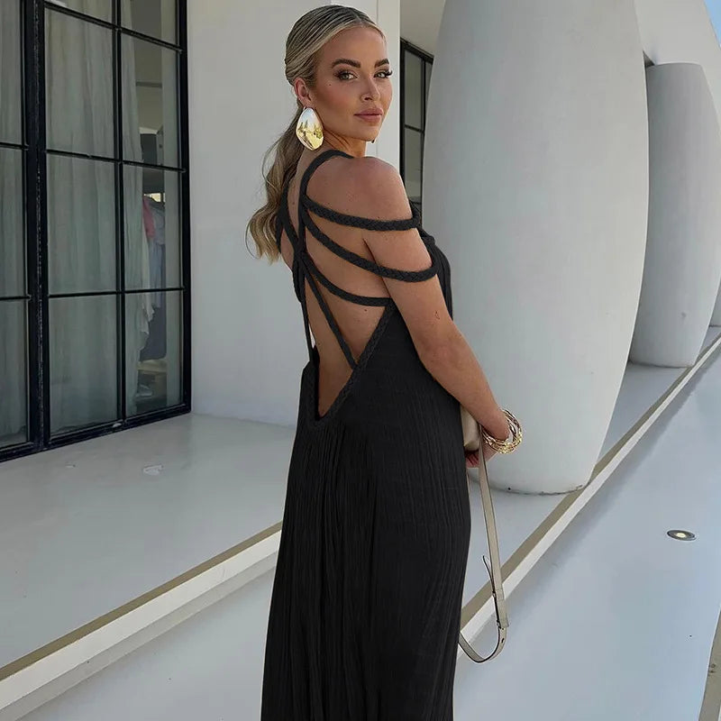 Leila | Off-shoulder Lace Maxi Dress