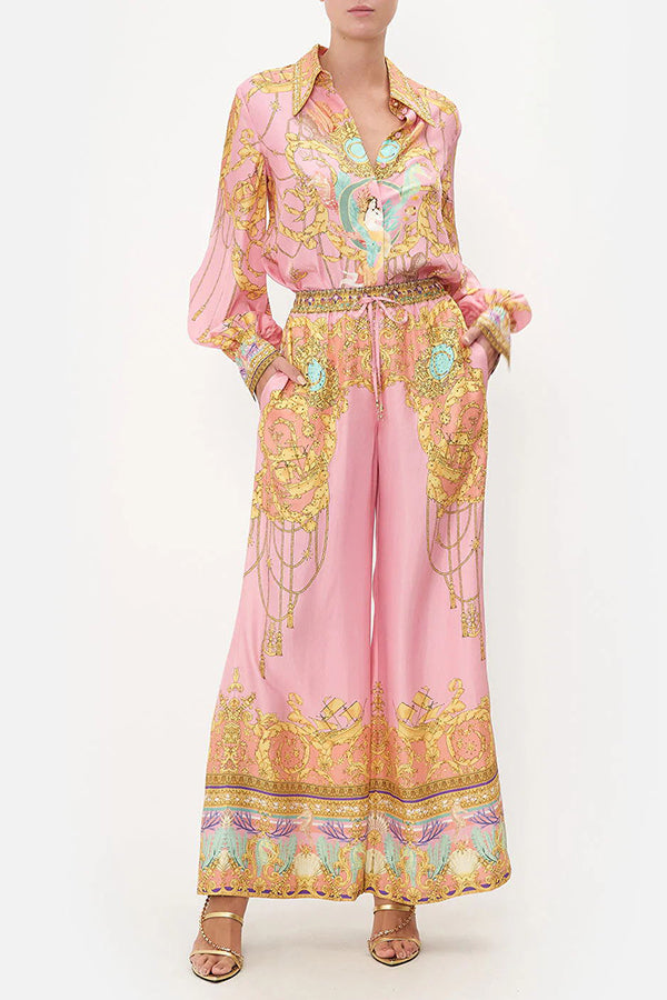 Valentina | Mermaid Motel Unique Print Shirt & Pants Set